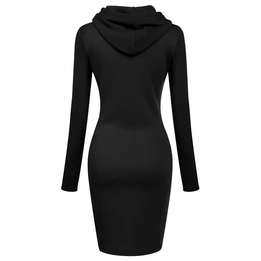 Ladies Dress Autumn Women Hooded Dresses Hoodies Women Sweatshirts Women Hoodies Dress Tops Ladies Clothing - lily supply