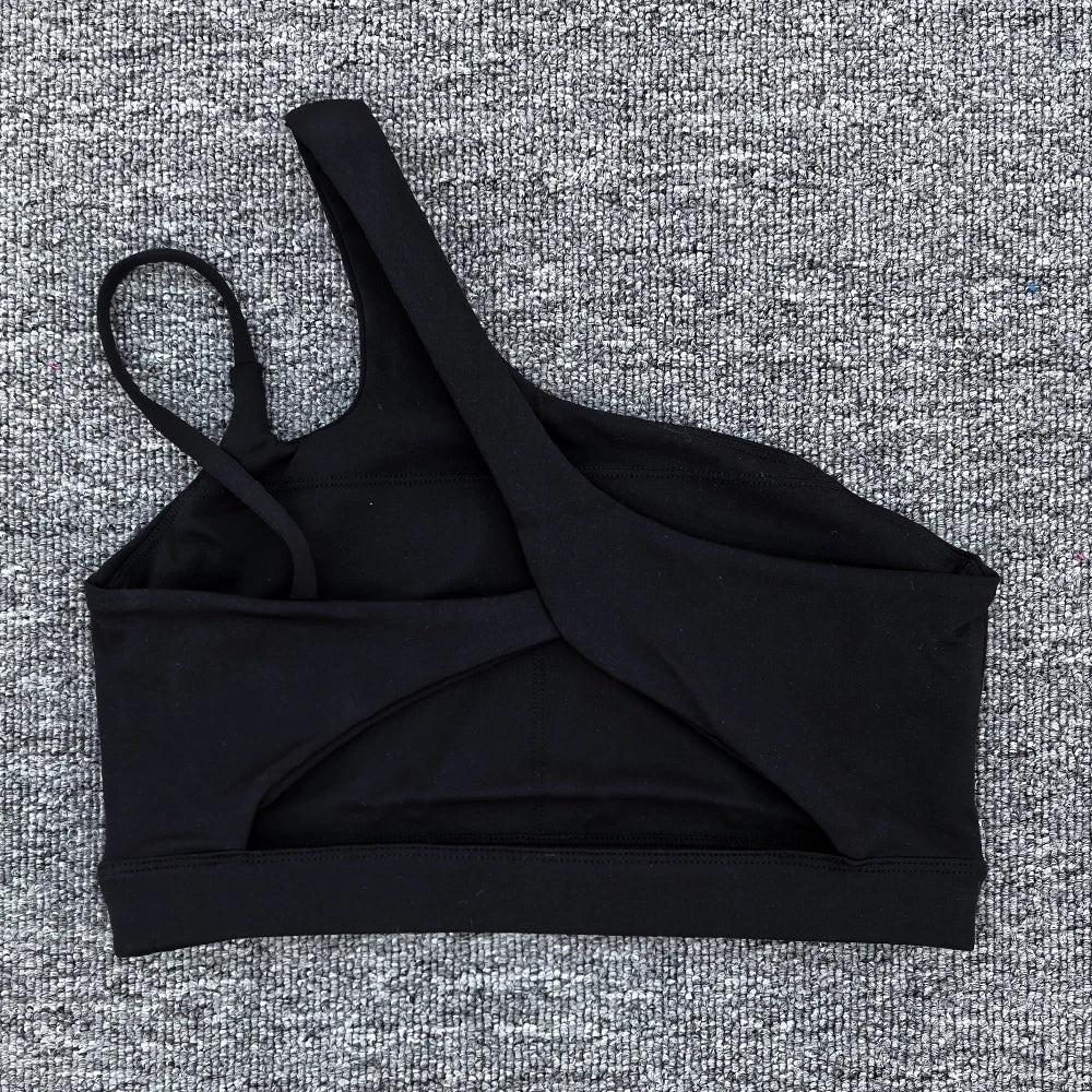 Women Shockproof Sport Bra Women's Beautiful Back Gym Sports Underwear Women Oblique Shoulder Straps Running Fitness Yoga Bra ﻿ - lily supply