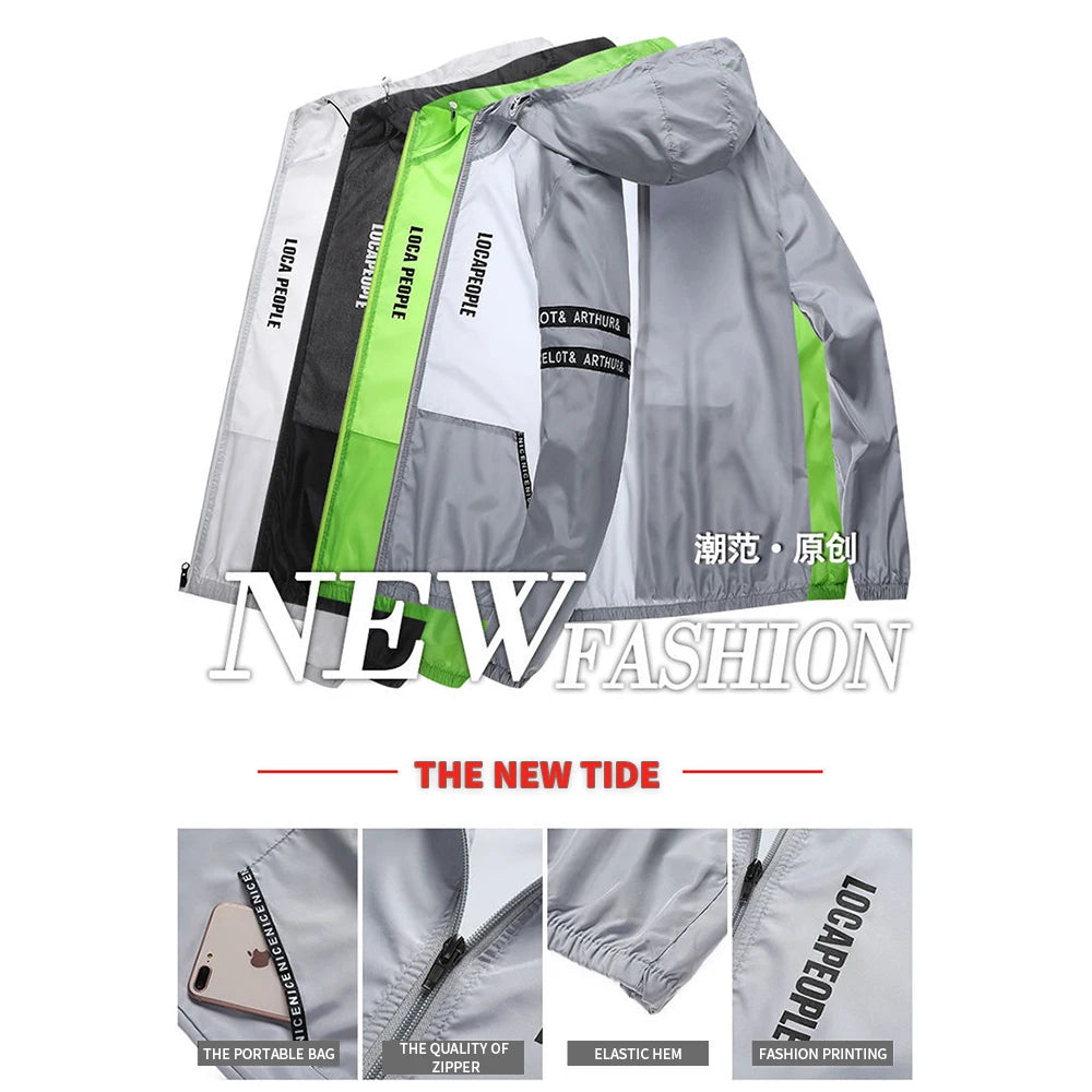 Men's Anti-UV Cycling Fishing Sports Jacket - Long Sleeve Sun Protection Coat