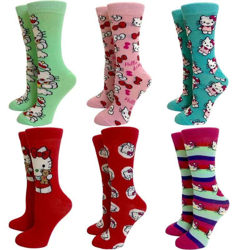 Anime Harajuku Cartoon Cat Long Socks – Kawaii Over - Knee Socks - lily supply