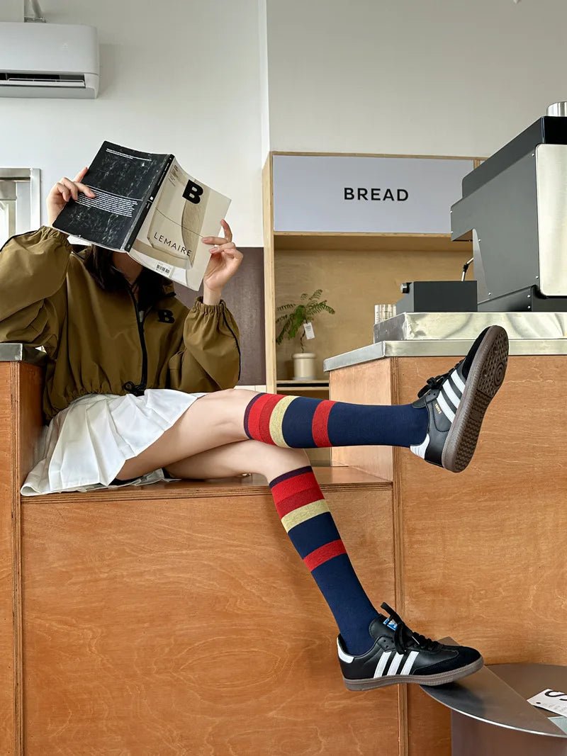 Women's Korean Retro Knee Length Socks – Vintage Style Long Socks - lily supply