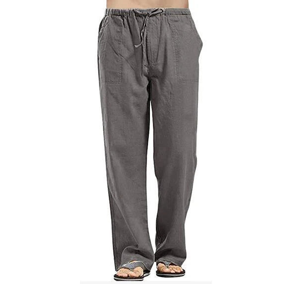 Men's Cotton Linen Pants - Breathable Loose Summer Trousers