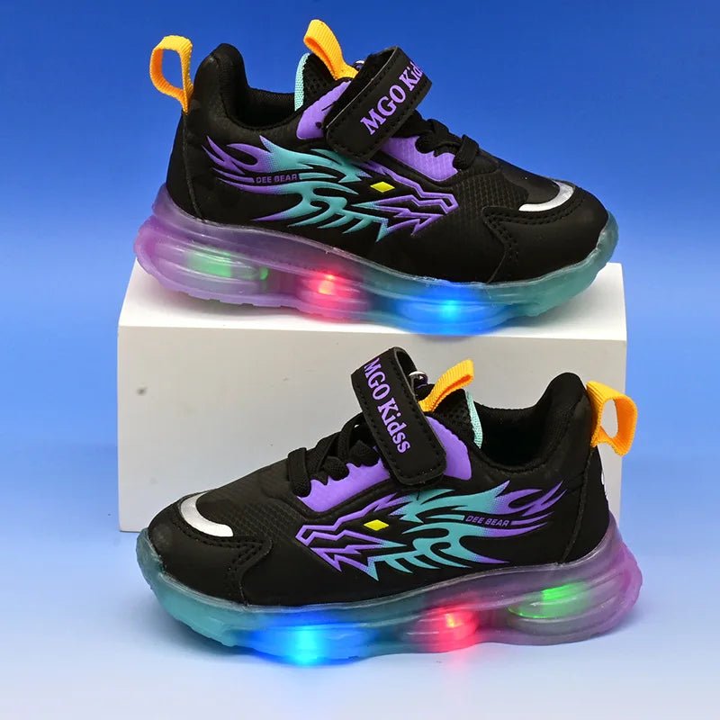 Fashion Girls' Sneaker 2025spring New Kids LED Light Shoes Anti Slip Boys Basketball Shoes Soft Soled Girls Casual Shoes Zapatos - lily supply
