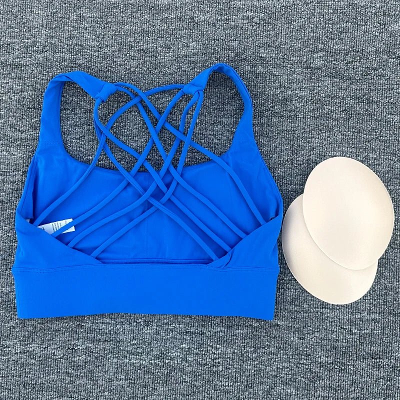 New Fitness Sports Bra for Women Push Up Cross Back Shockproof Running Gym Training Workout Yoga Underwear Crop Tops - lily supply