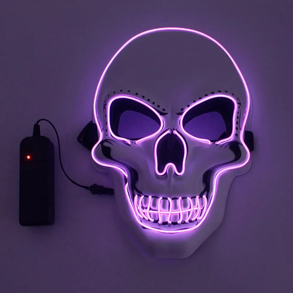 Halloween Horror Skull Mask LED Cold Light Mask LED Halloween Mask Cosplay Mask Halloween Party Decoration Luminous Skull Masks - lily supply