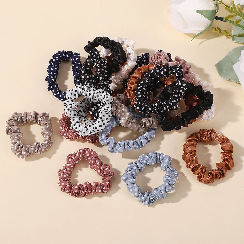 20pcs Random Colour Silk Hair Scrunchies - Cute Ponytail Holders for Girls - lily supply