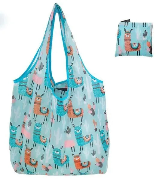 Big Nylon Foldable Reusable Tote Bag - Eco Polyester Shoulder Handbag