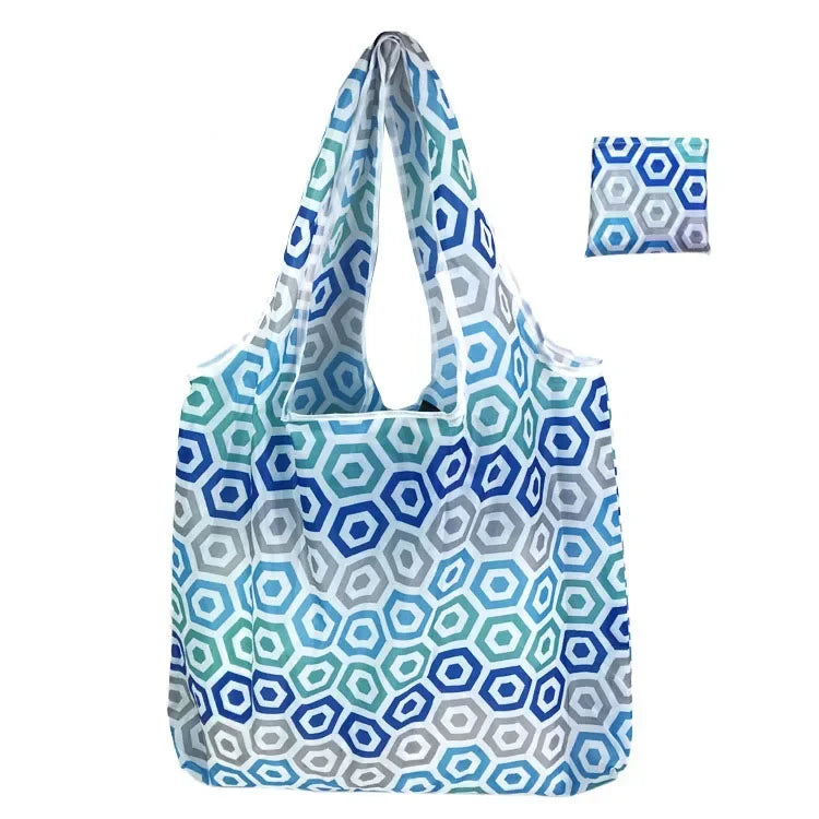Big Nylon Foldable Reusable Tote Bag - Eco Polyester Shoulder Handbag