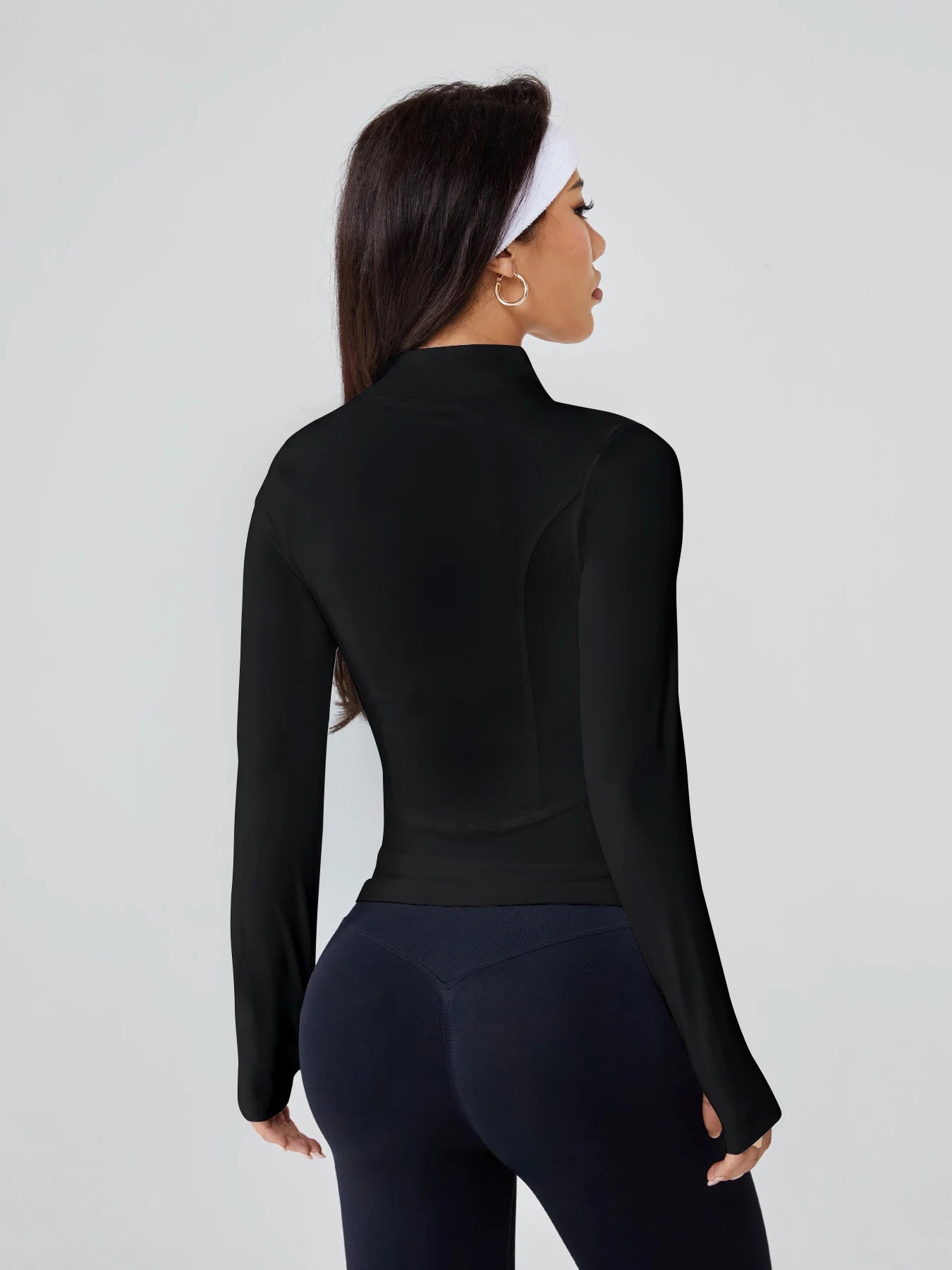 Women's Long - Sleeve Fitted Athletic Jacket for Spring & Fall - Ideal for Running, Gym Workouts & Yoga - lily supply
