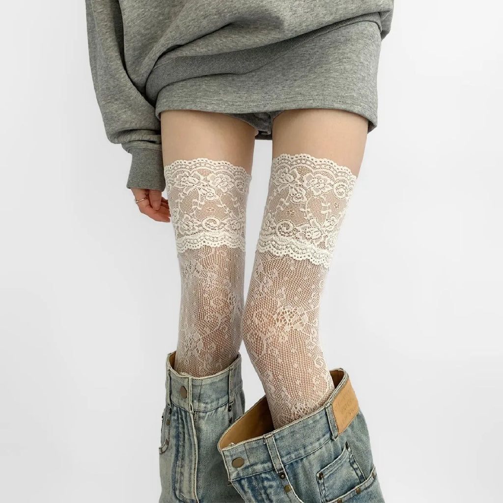 Women Thigh High Lace Stockings - Lolita Style