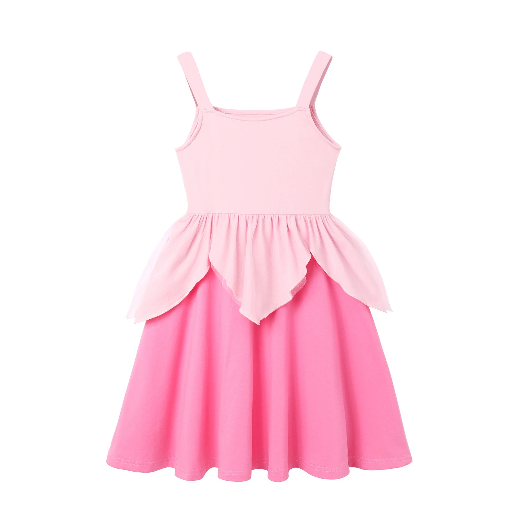 Children's Casual Dress for Girls Mermaid Rapunzel Dress One - Shoulder Sling Short Sleeve Princess Costume Summer Casual Vest - lily supply