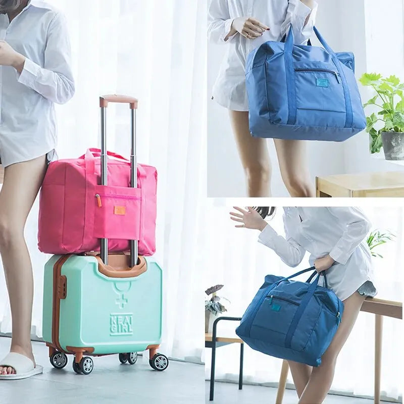 Lightweight Foldable Travel Duffel Bag - Unisex Carry-On Weekend Tote