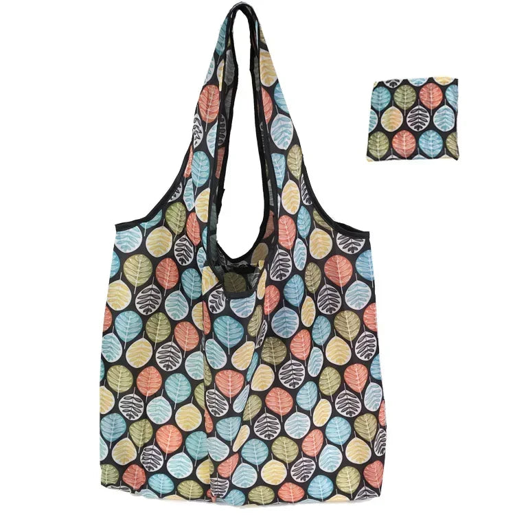 Big Nylon Foldable Reusable Tote Bag - Eco Polyester Shoulder Handbag