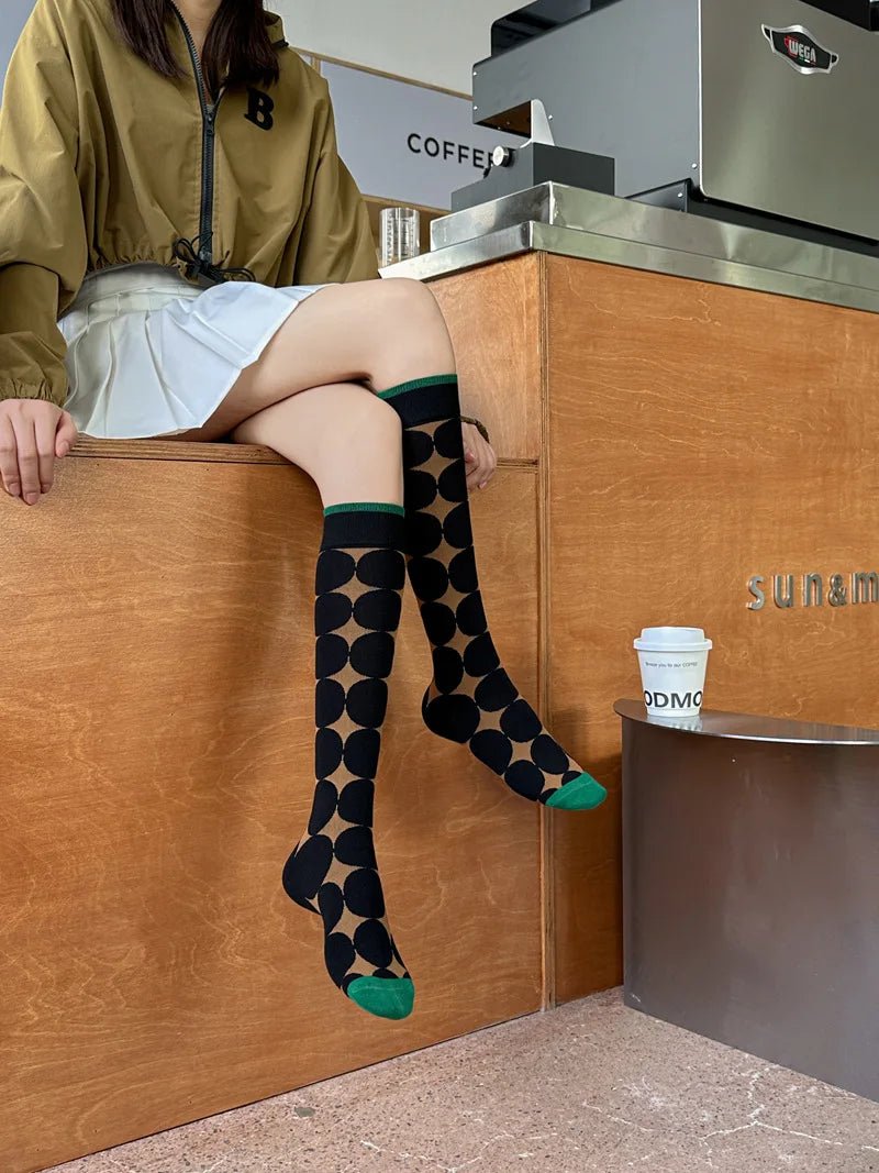 Women's Korean Vintage Over Knee Long Socks - Trendy Fashion Stockings - lily supply