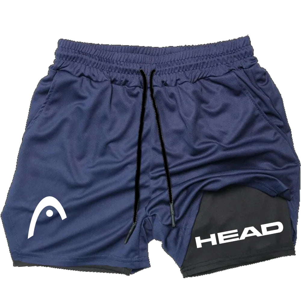 Men's 2-in-1 Compression Running Shorts – Fitness Training Sportswear