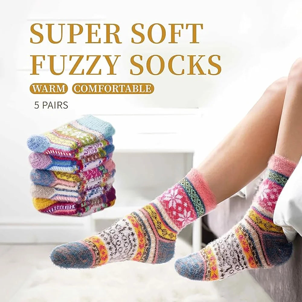 Women's Fuzzy Cosy Wool Winter Socks – Warm Fluffy Socks