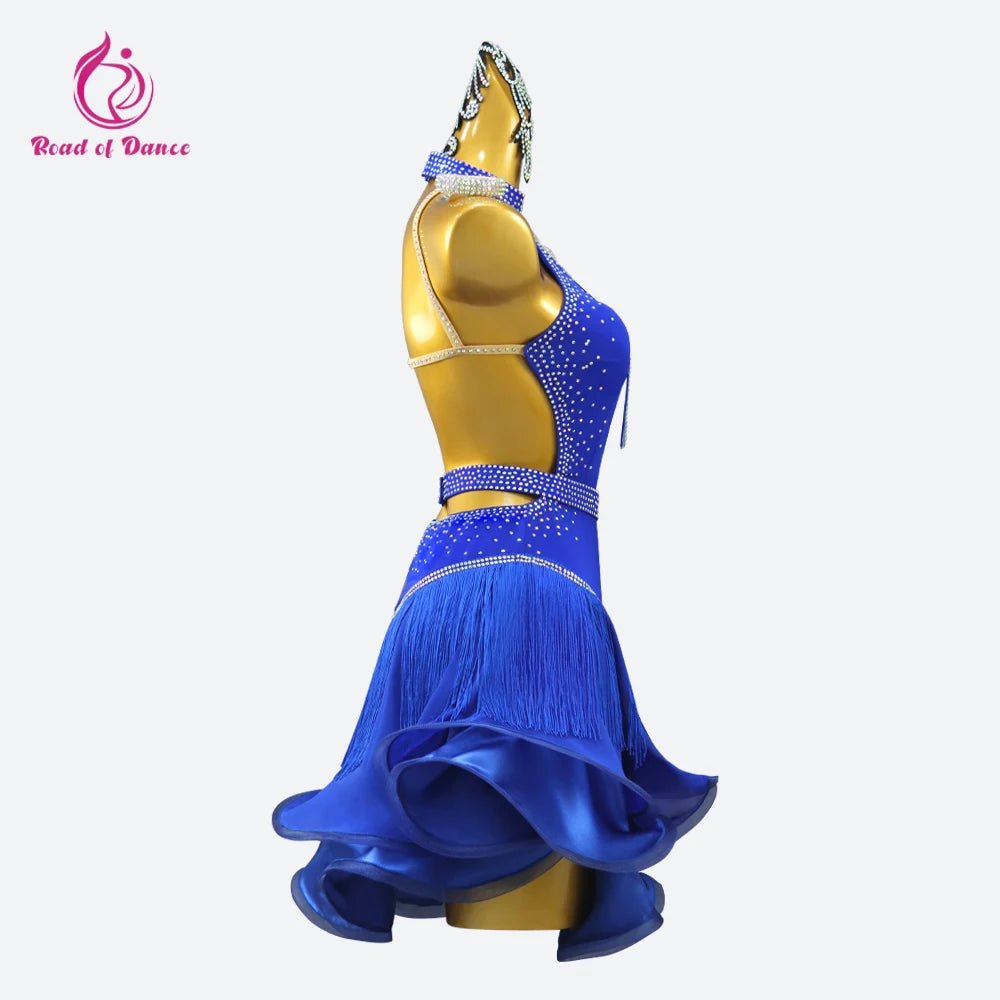 Women's Dress Latin Dance Suit Girls Ballroom Stage Costume Female Clothes 2026 Sexy Elegant Evening Short Skirt Girls Prom Wear - lily supply