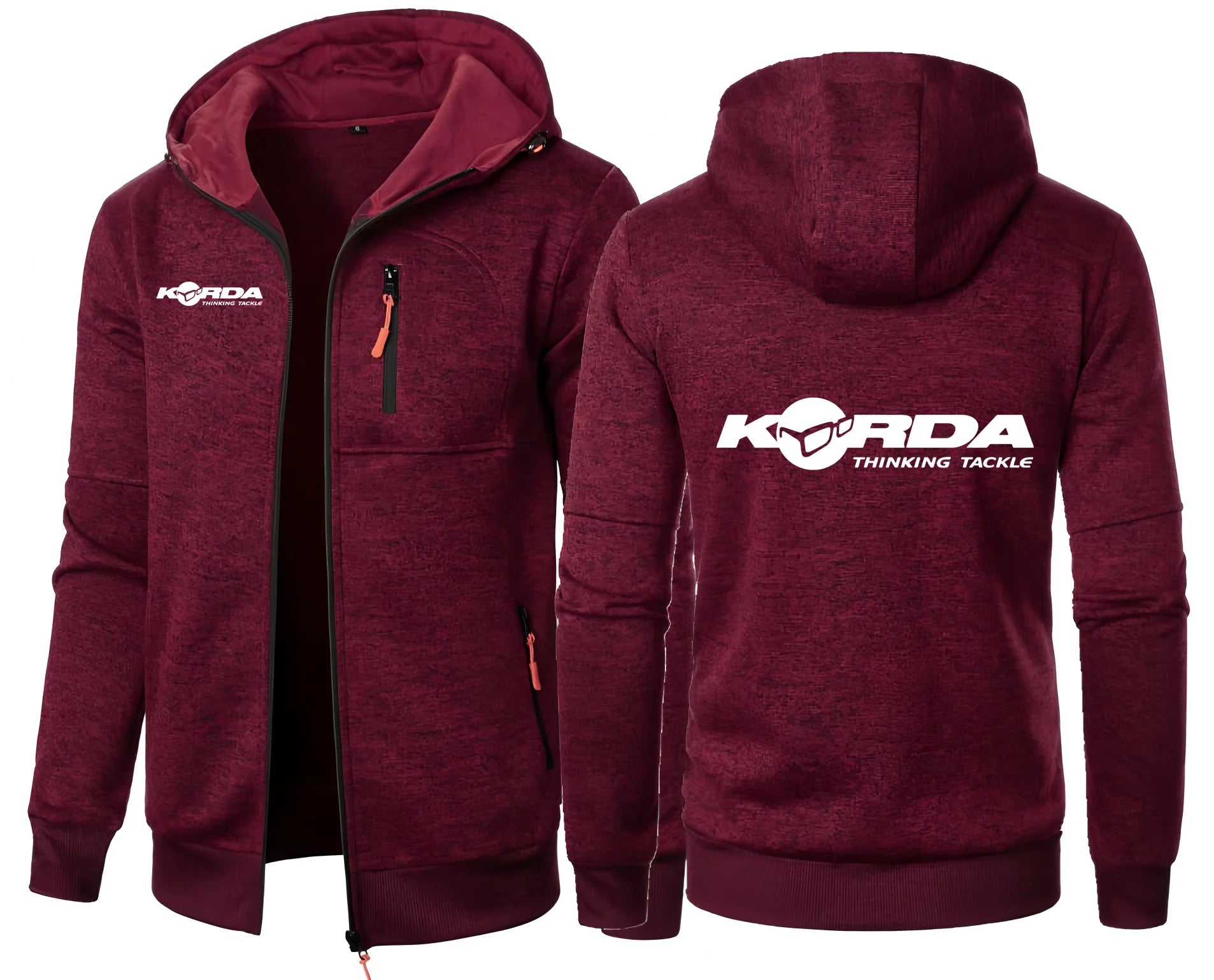 Korda Tribute Men's Hooded Zip Jacket - Jacquard Sports Fitness Sweatshirt