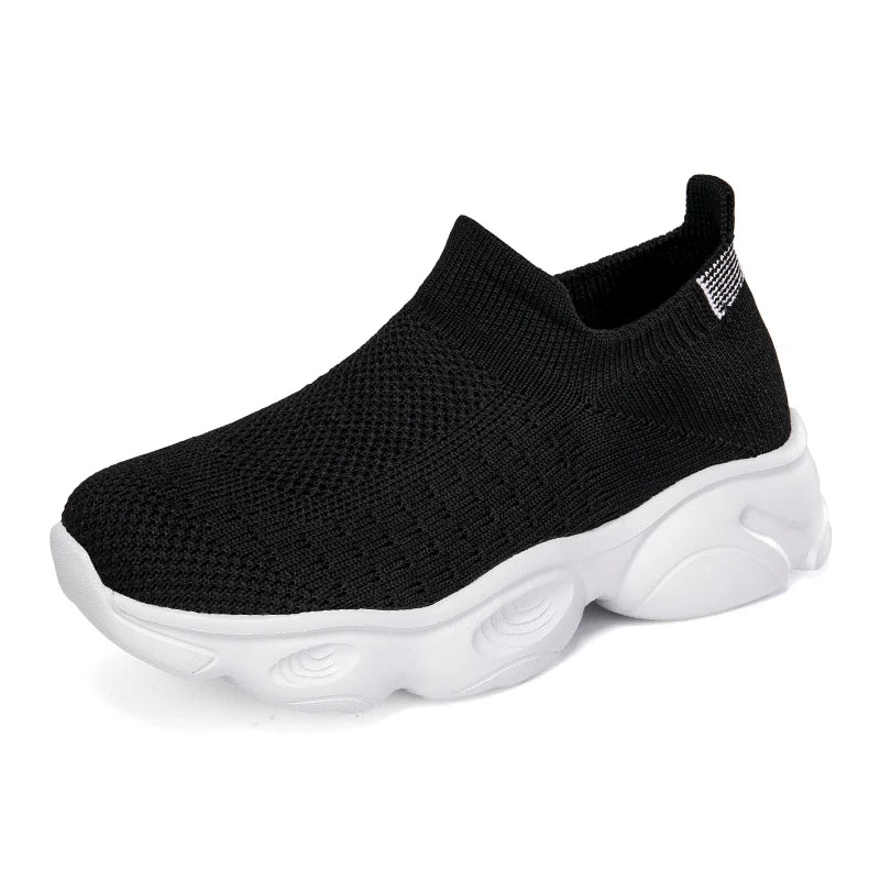 2025 Children Sneakers for Boys Mesh Breathable Running Sports Shoes Kids Girls Flat Casual Shoes Fashion Knitted Running Shoes - lily supply