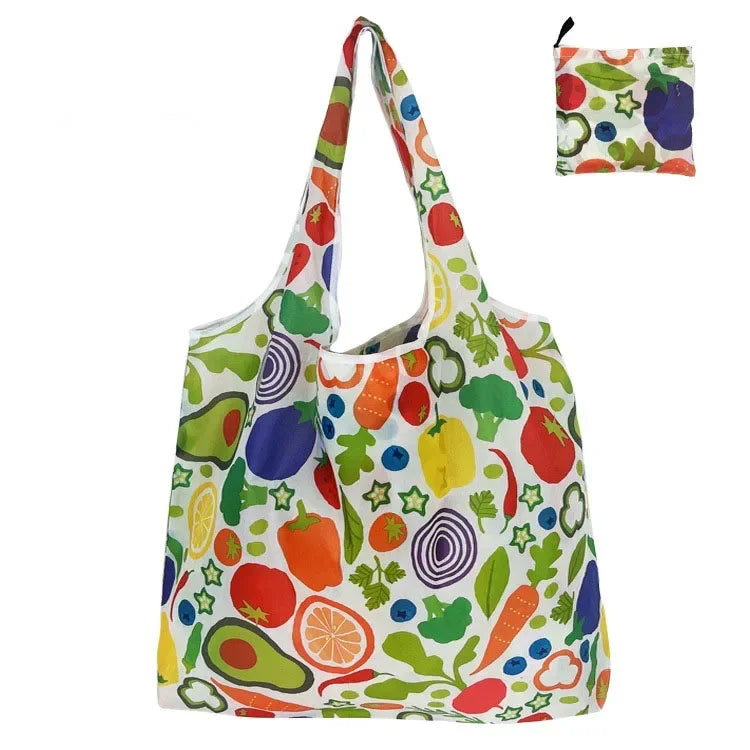 Big Nylon Foldable Reusable Tote Bag - Eco Polyester Shoulder Handbag
