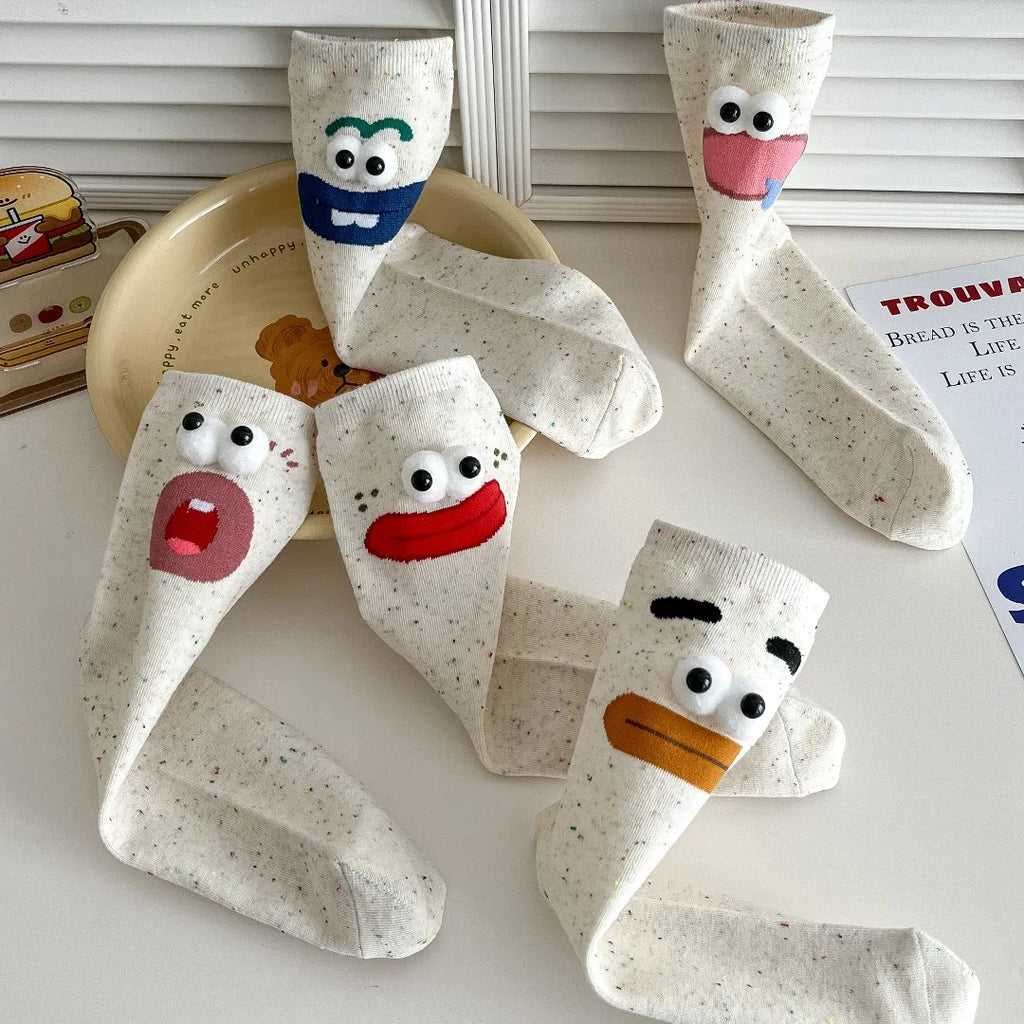 Funny Expression Women's Socks - Cute Cartoon Gift - lily supply