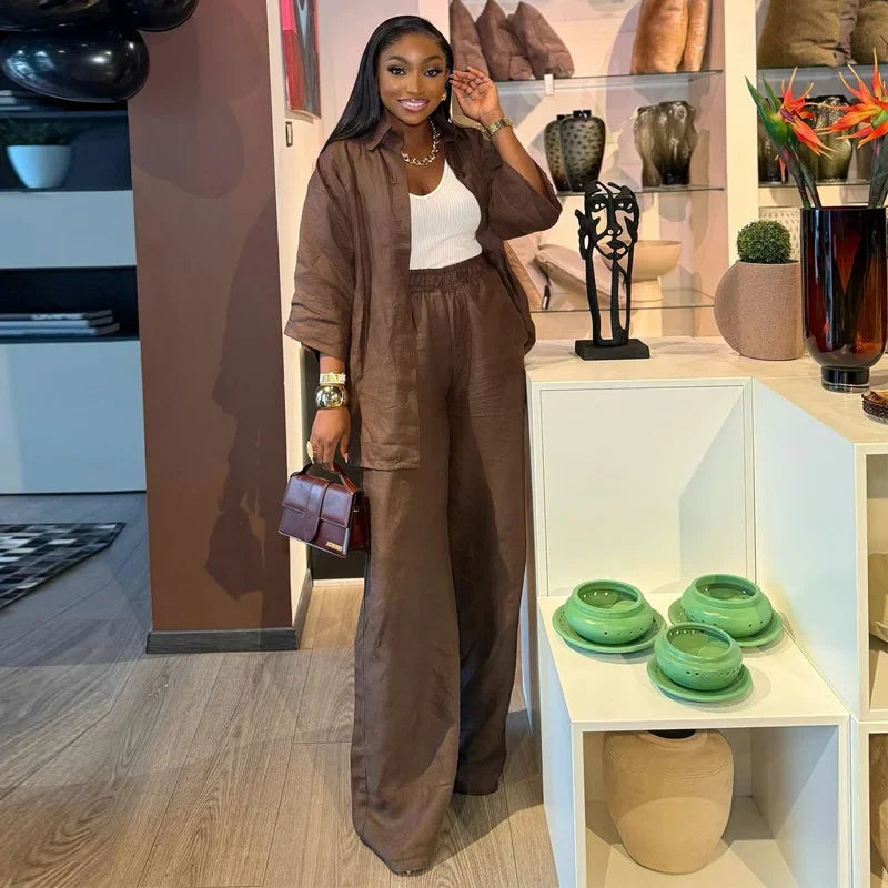 Elegant Two-Piece Shirt & Trouser Set
