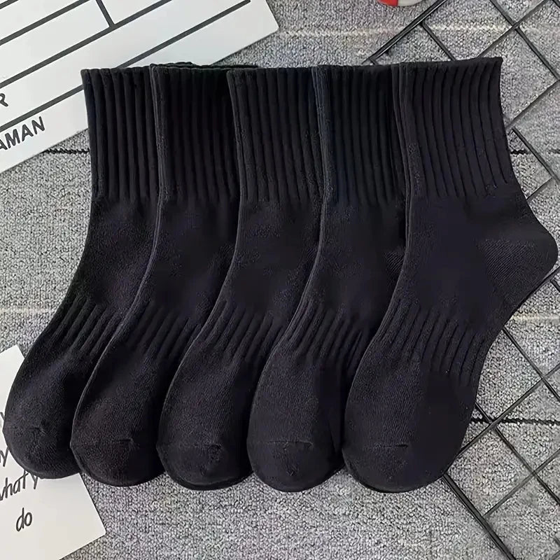 Black & White Sports Mid - Calf Socks – Unisex Athletic Socks - lily supply