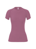 Women's compression shirt, short - sleeved sports yoga running T-shirt summer gym workout quick - drying stretch T-shirt, clothing - lily supply