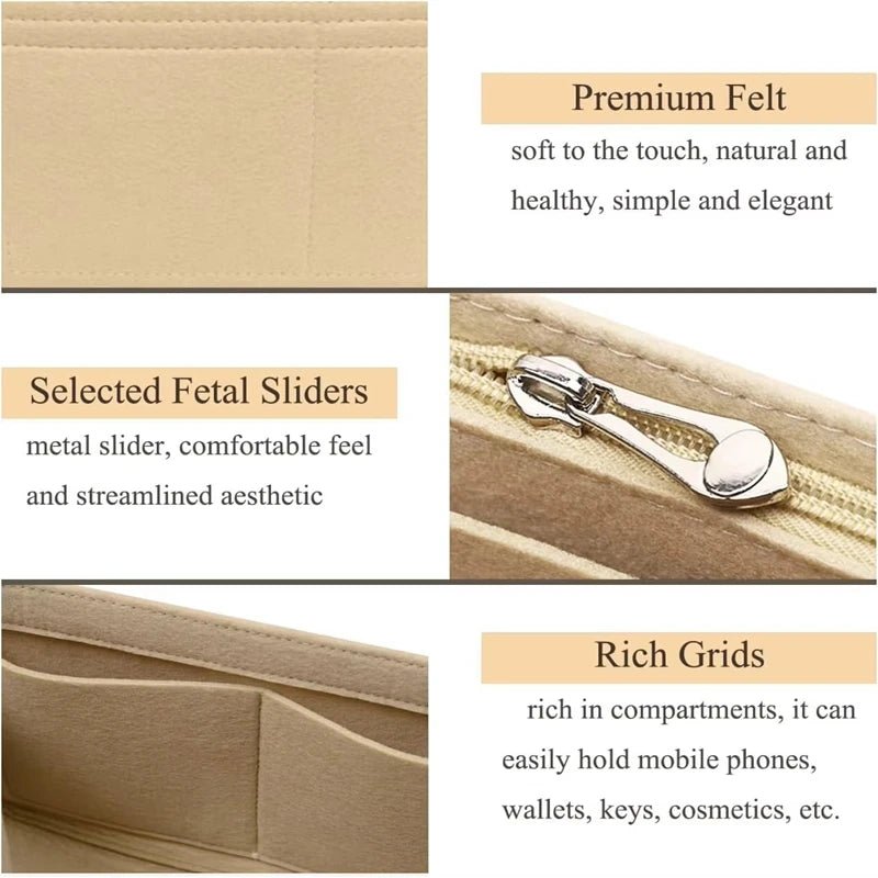 Bag Organiser for Longchamp - Multi - Pocket Inner Liner Insert for Mini Tote - lily supply