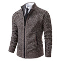Men's Fleece Zip Stand Collar Cardigan - lily supply