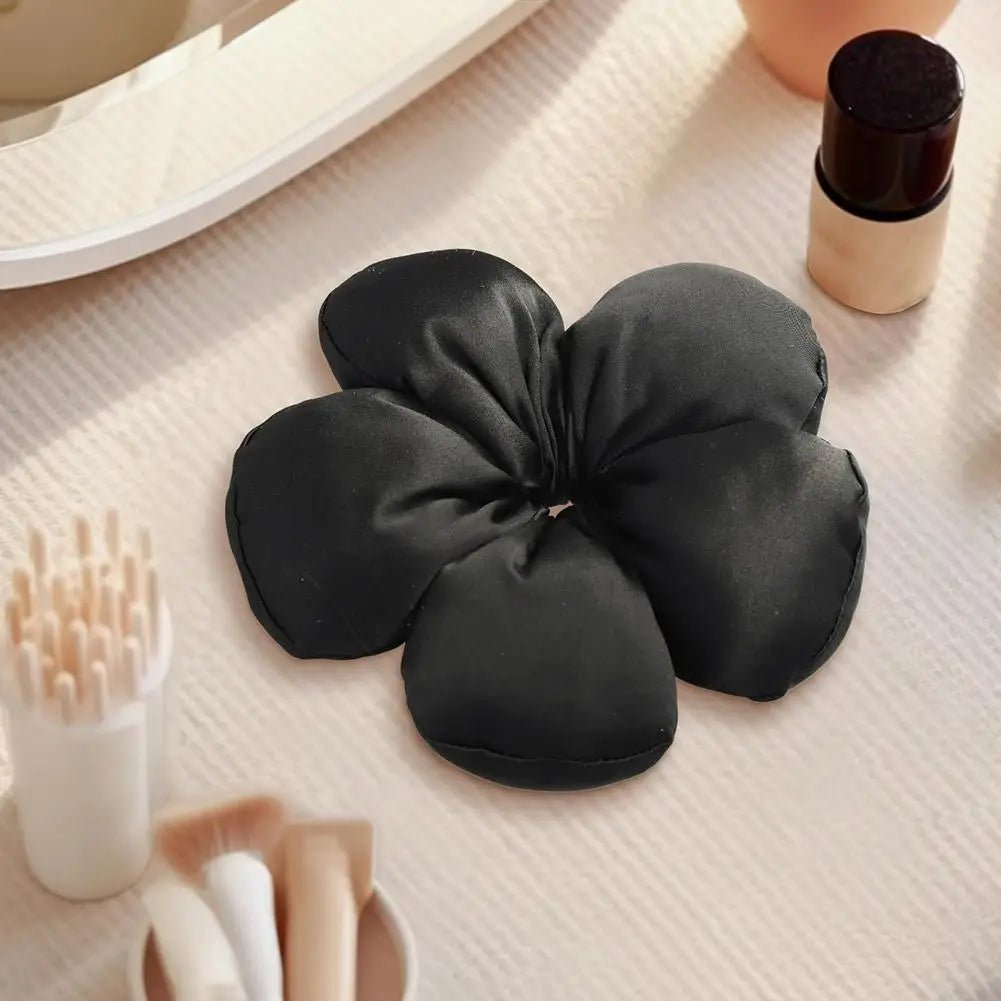 Pink Flower Sponge Scrunchie Hair Tie - Sweet Girl Hair Accessory - lily supply