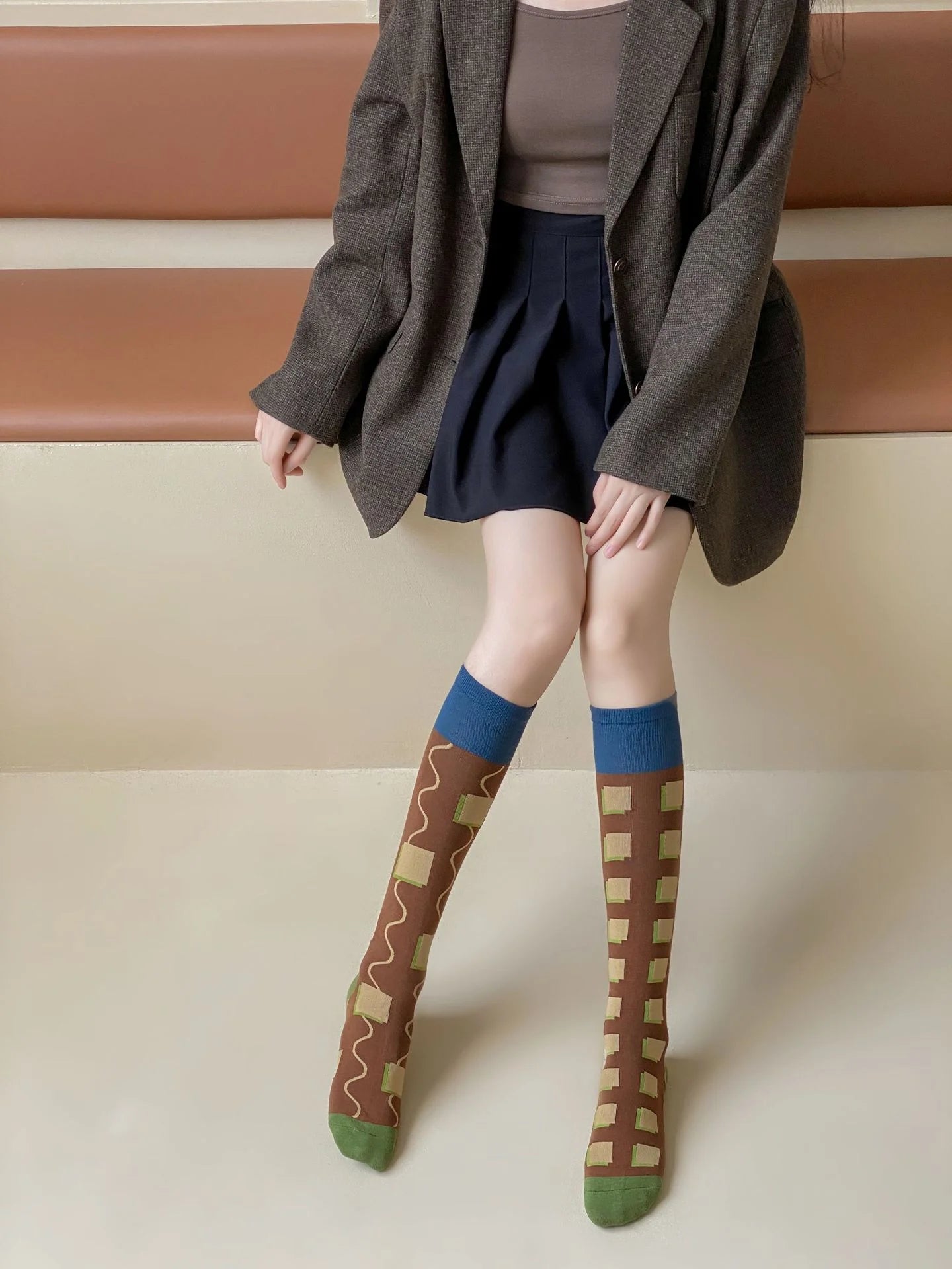 Women's Korean Retro Knee Length Socks – Vintage Style Long Socks - lily supply