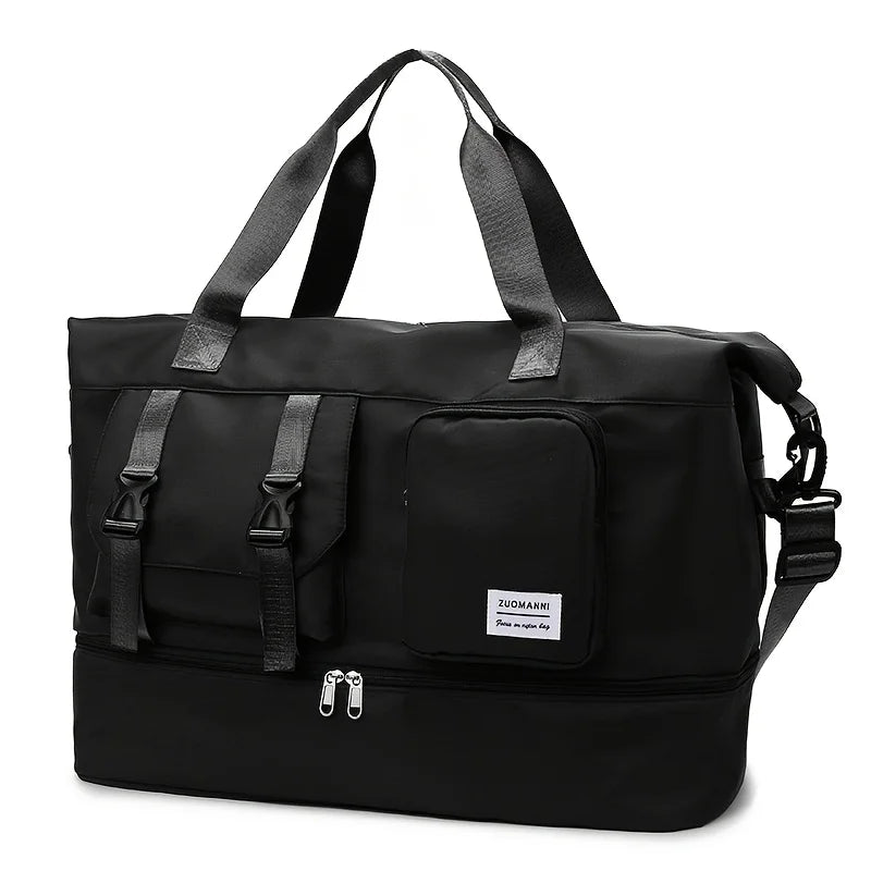 Large Capacity Carry on Travel Bag for Women, Weekender Overnight Duffel Bag with Shoe Compartment, Gym Bag with Wet Pocket