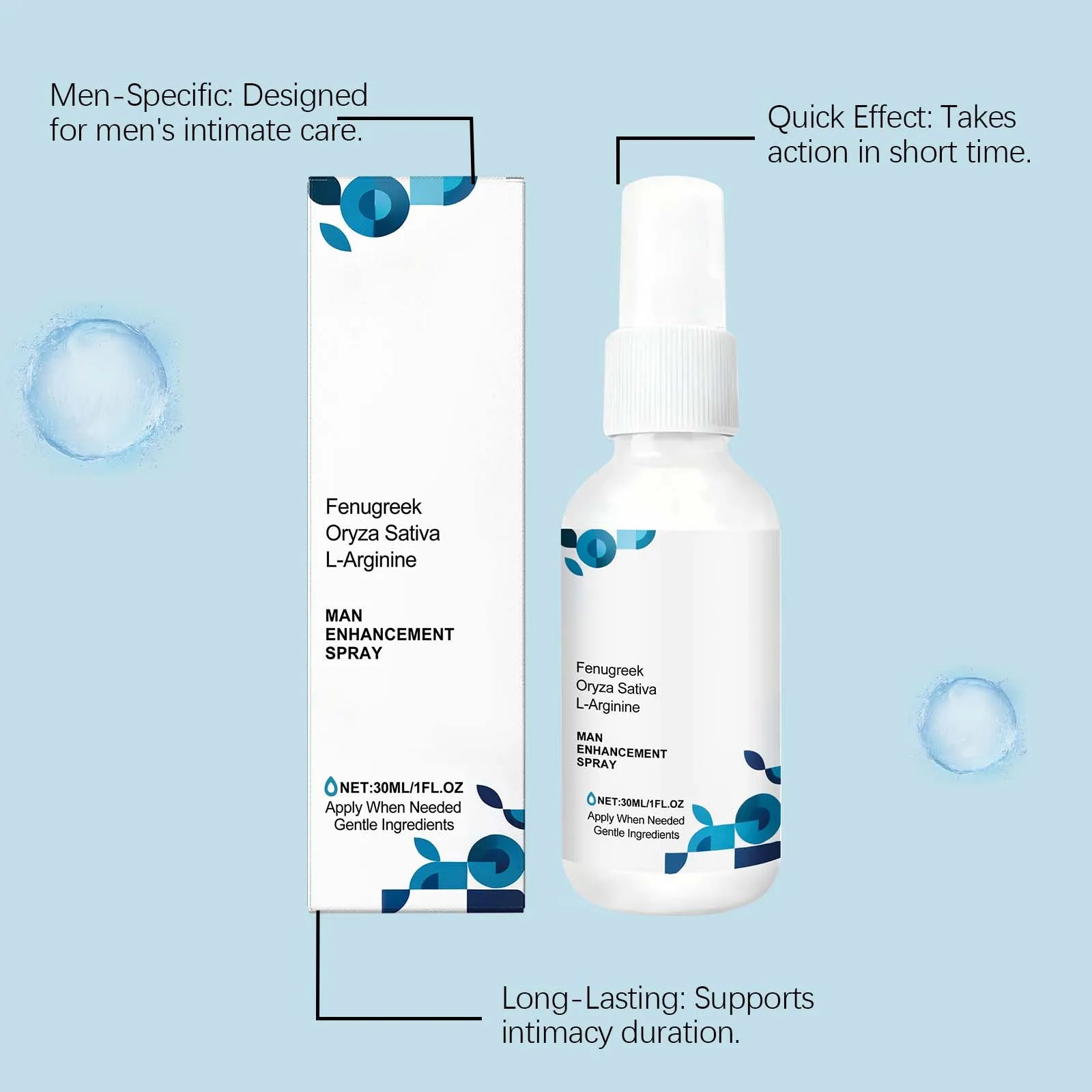 Men's Body Care Spray: Gentle Ingredients Nourish & Protect Skin, Delivers Daily Vitality for Comfortable Skin - lily supply