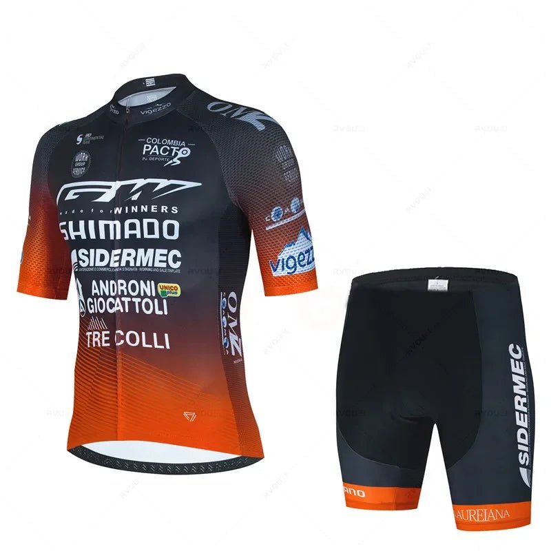 Men's Cycling Jersey & 19D Bib Set – Short Maillot Culotte Road Kit - lily supply