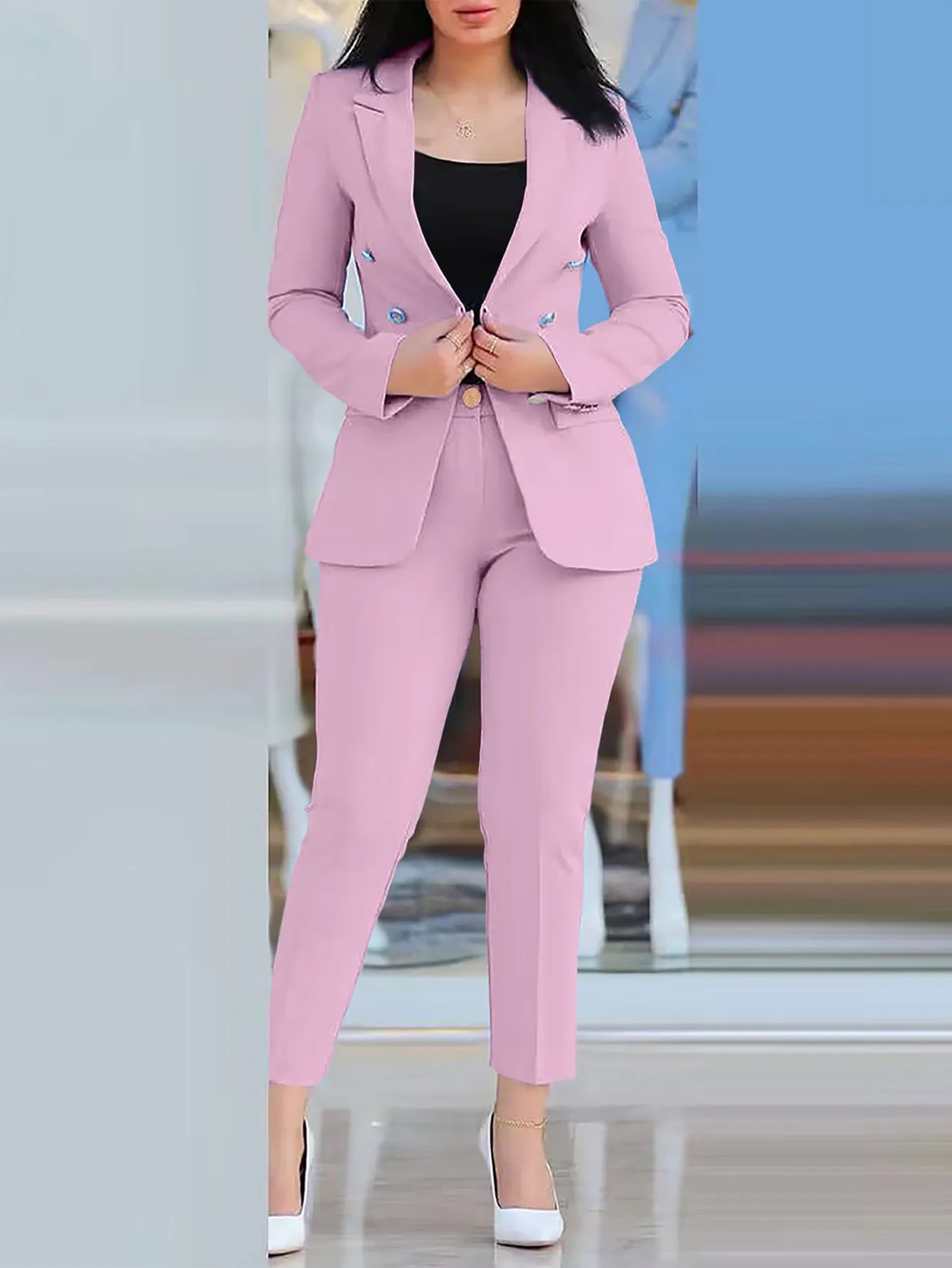 Women's Blazer & Work Pants Set