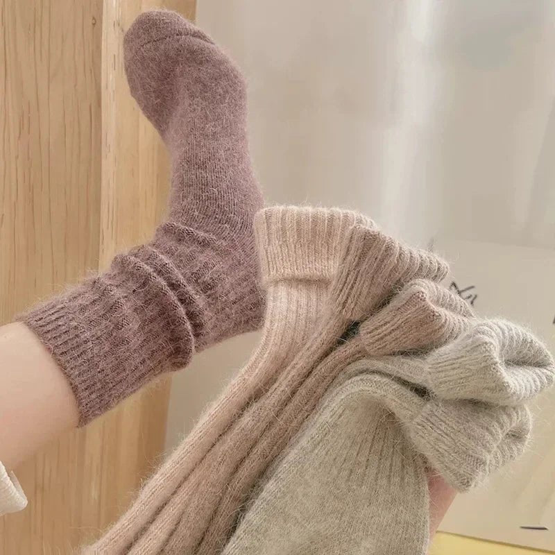 Women's Cashmere Wool Thermal Long Socks - Harajuku Style Winter Warm Sox - lily supply