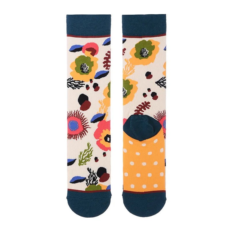 Women's Plant, Hedgehog & Sloth Print Socks – Trendy Casual Socks - lily supply