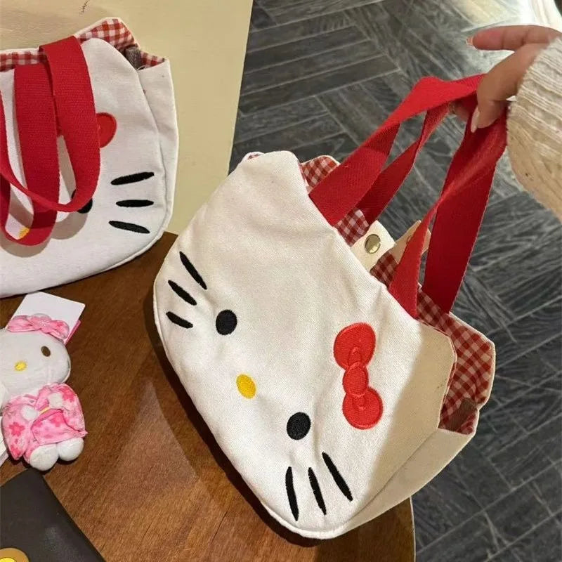Cute Cartoon Canvas Tote Bag - Large Capacity Women Daily Commute Shoulder Bag