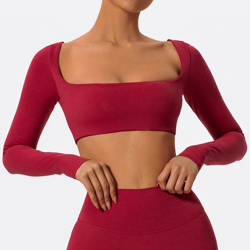 Women's Long Sleeve Gym Yoga Workout Top - lily supply