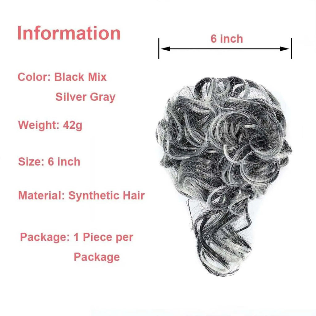 Synthetic Tousled Updo Messy Bun Hair Extension - Curly Scrunchie - lily supply