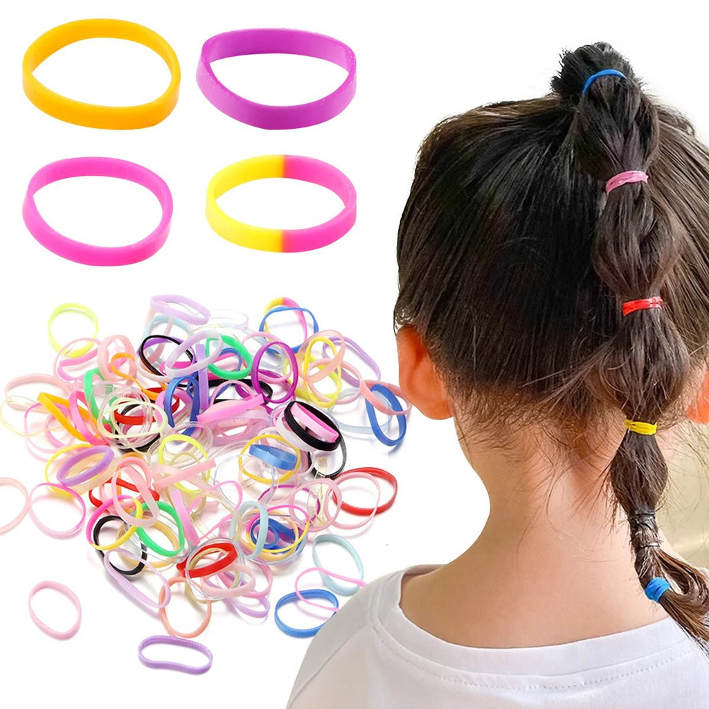 500pcs Colourful Small Disposable Elastic Hair Bands for Girls - lily supply