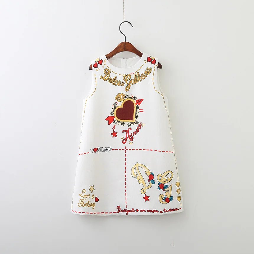 Girls Birthday Party Dress Fashion Rose Printing Children Costumes For Girls Brand Kids Dresses Princess Girls Party Dress - lily supply