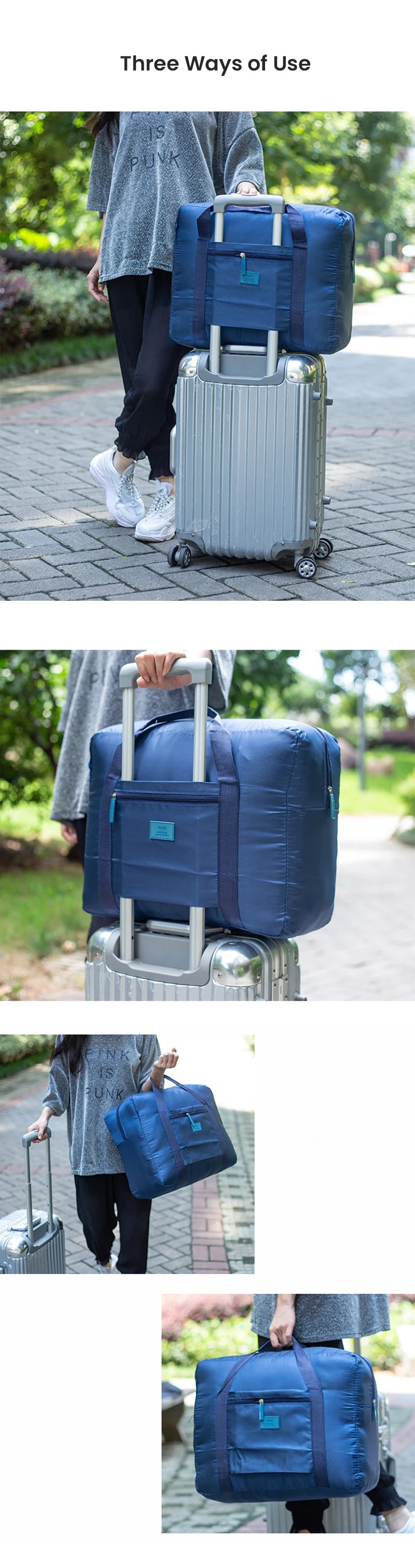 Lightweight Foldable Travel Duffel Bag - Unisex Carry-On Weekend Tote