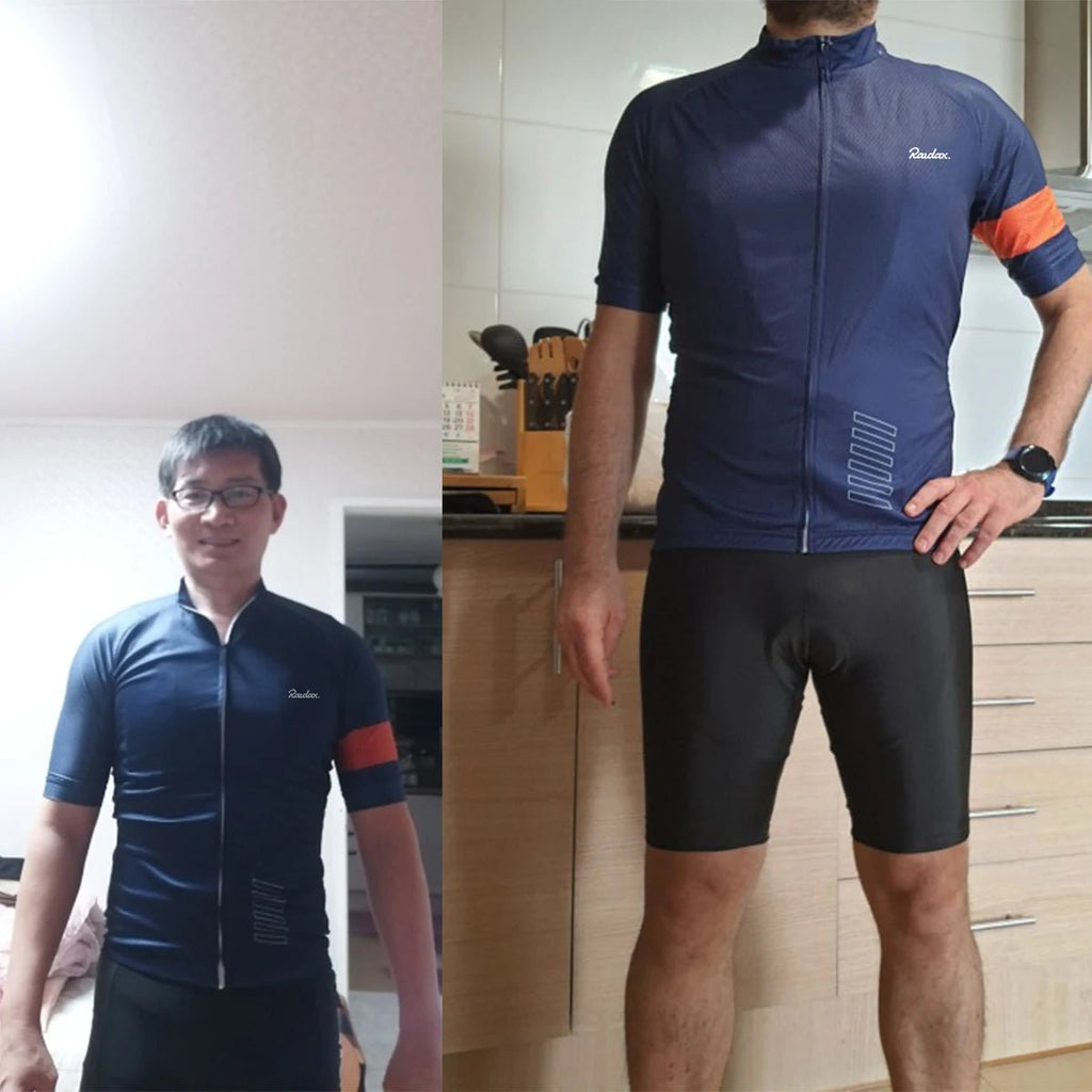 Raudax Classic Black Cycling Jersey – Short Sleeve Racing Top - lily supply