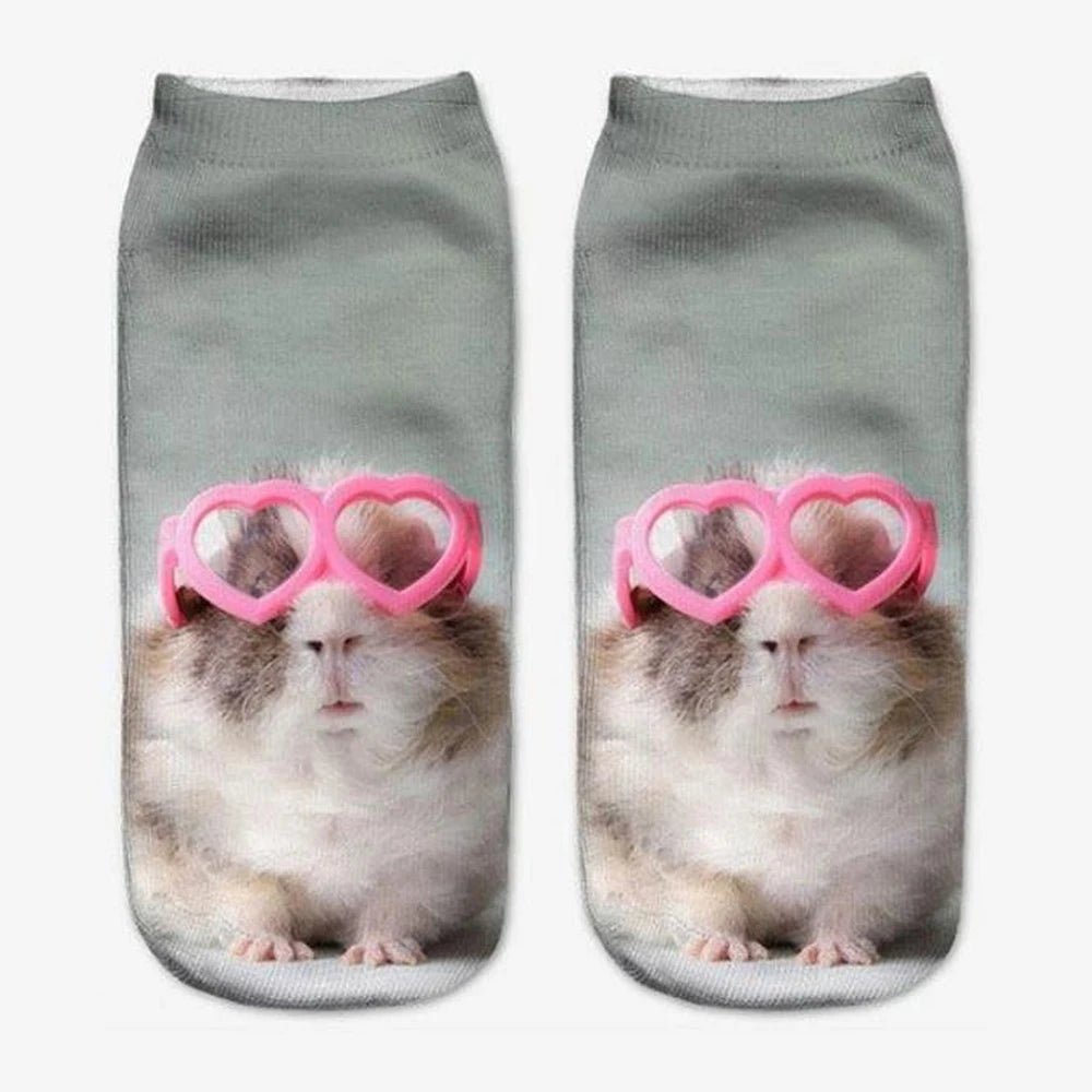 Women's 3D Animal Print Kawaii Funny Socks – Novelty Casual Socks - lily supply
