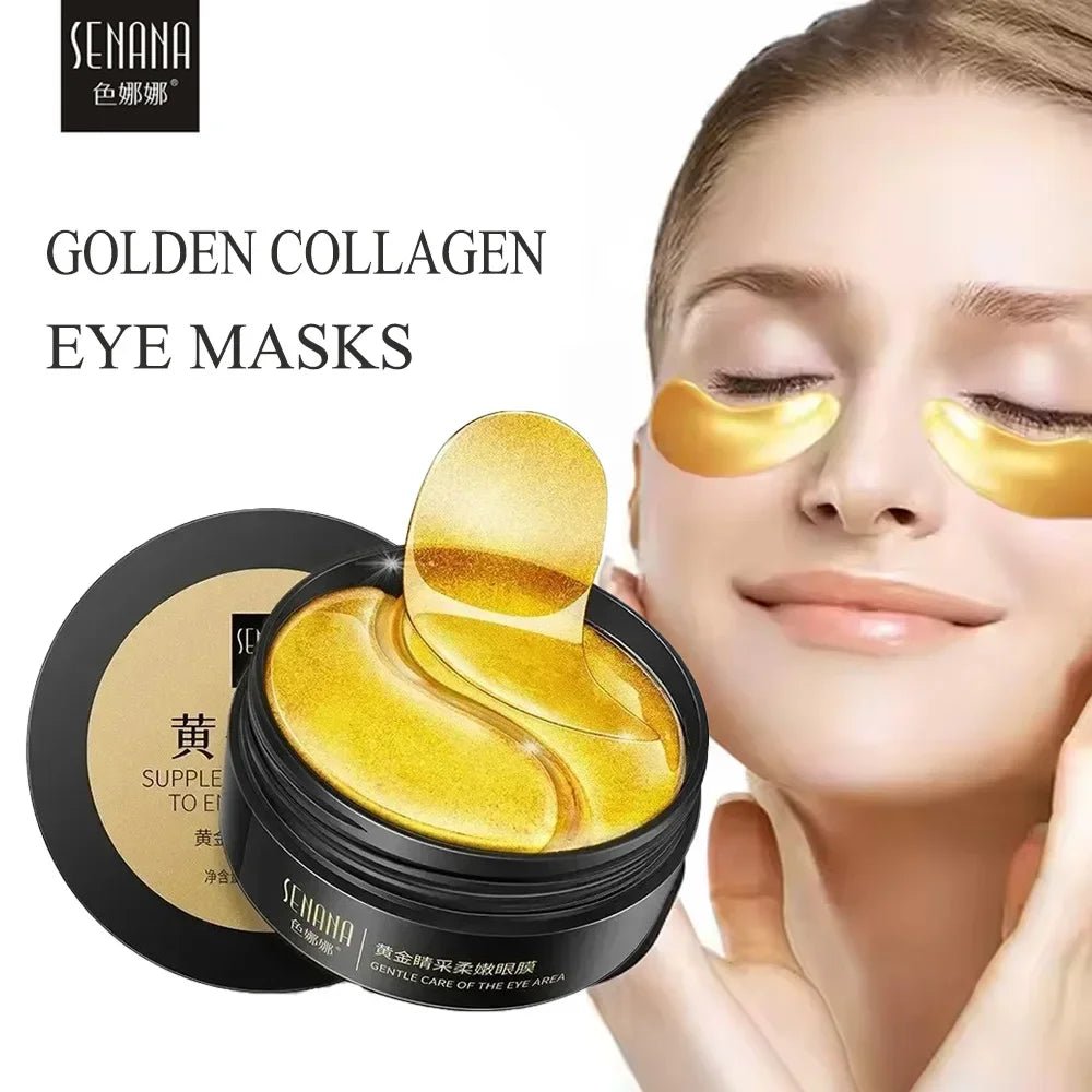 Collagen Eye Mask 60pcs 24K Gold Seaweed Anti Dark Circles Removal Eye Bags Moisturizing Firming Hyaluronic Acid Eye Patches - lily supply