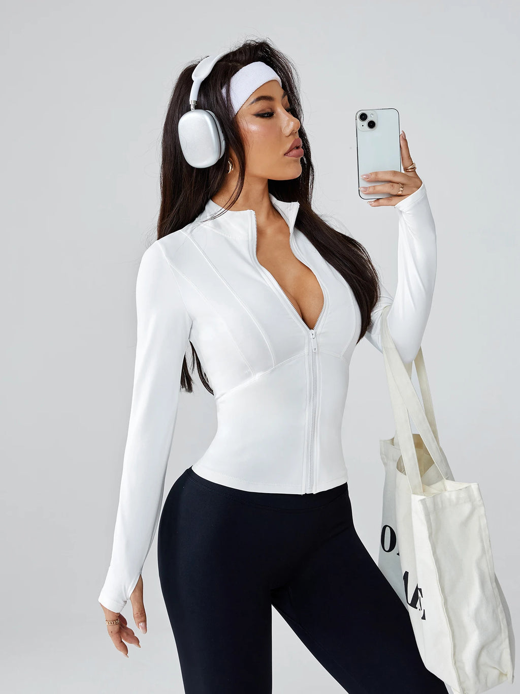 Women's Long - Sleeve Fitted Athletic Jacket for Spring & Fall - Ideal for Running, Gym Workouts & Yoga - lily supply