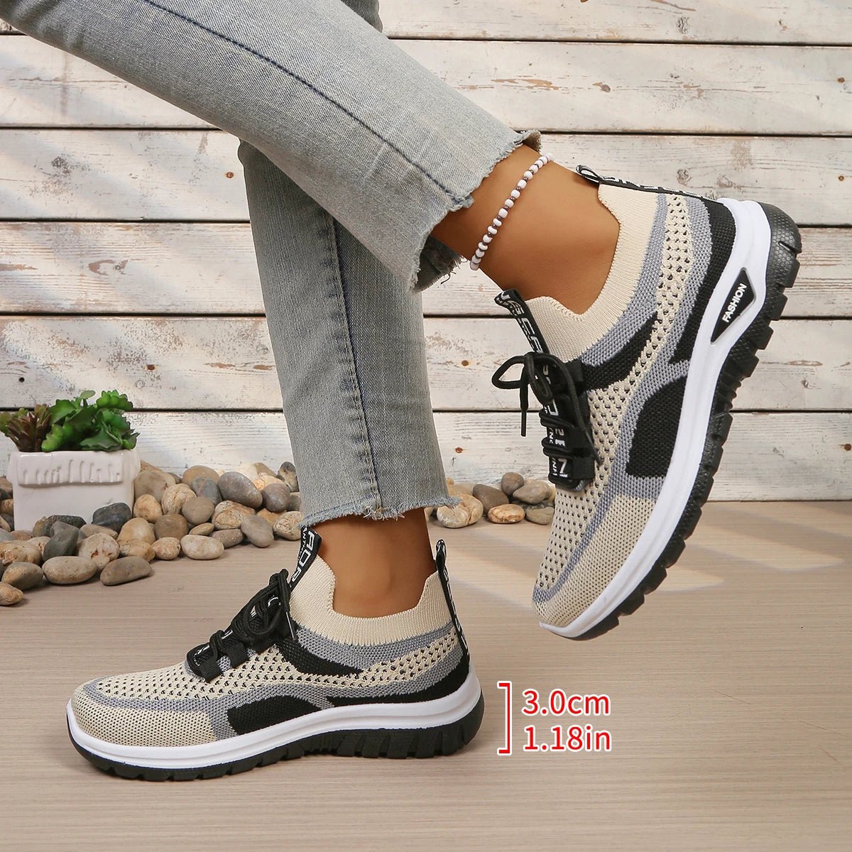 Women's sports shoes breathable flying woven mesh outdoor anti - slip shoes comfortable running women shoes free shippiing shoes - lily supply