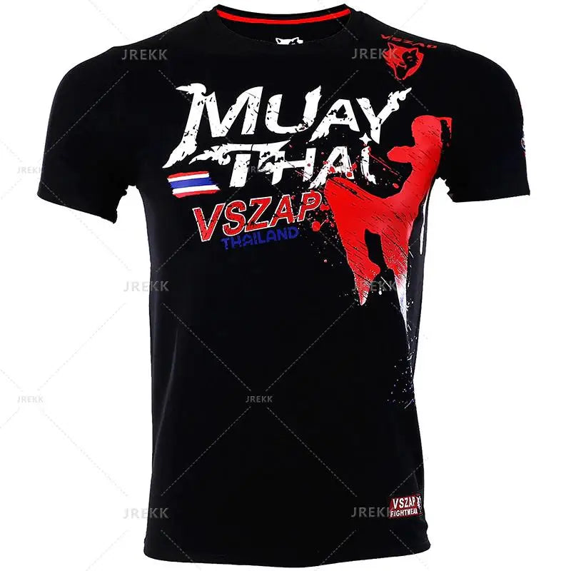 Muay Thai Boxing Sports T-Shirt - Running Fitness Outdoor Wrestling Tracksuit